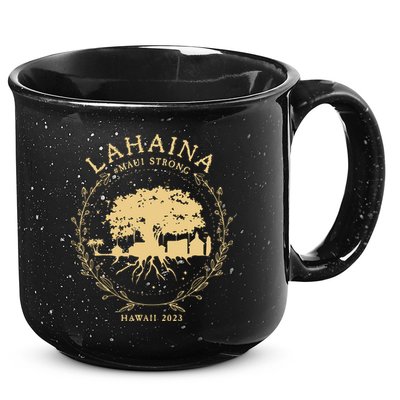 Maui Hawaii Shoreline Supportive Golden Maui Strong Lahaina Banyan Tree 15oz Campfire Ceramic Mug