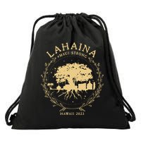 Maui Hawaii Shoreline Supportive Golden Maui Strong Lahaina Banyan Tree Drawstring Bag