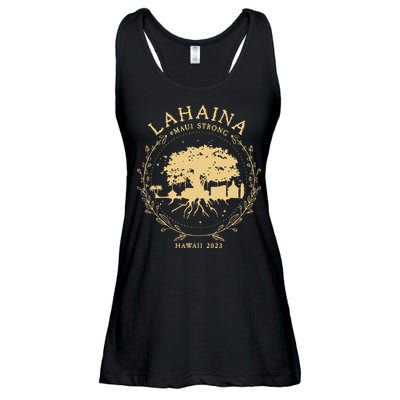 Maui Hawaii Shoreline Supportive Golden Maui Strong Lahaina Banyan Tree Ladies Essential Flowy Tank