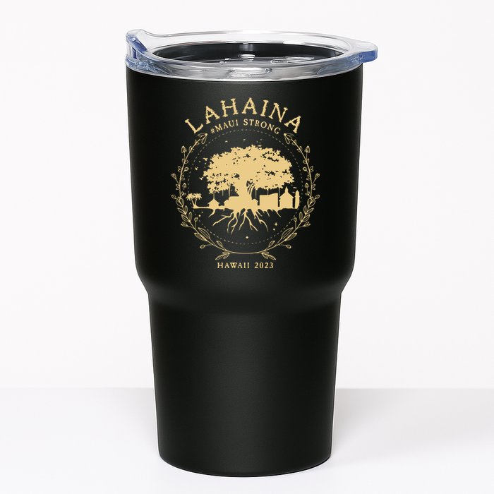 Maui Hawaii Shoreline Supportive Golden Maui Strong Lahaina Banyan Tree Tumbler