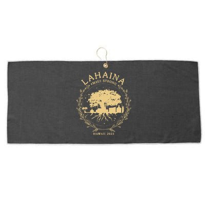 Maui Hawaii Shoreline Supportive Golden Maui Strong Lahaina Banyan Tree Large Microfiber Waffle Golf Towel