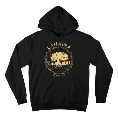 Maui Hawaii Shoreline Supportive Golden Maui Strong Lahaina Banyan Tree Tall Hoodie