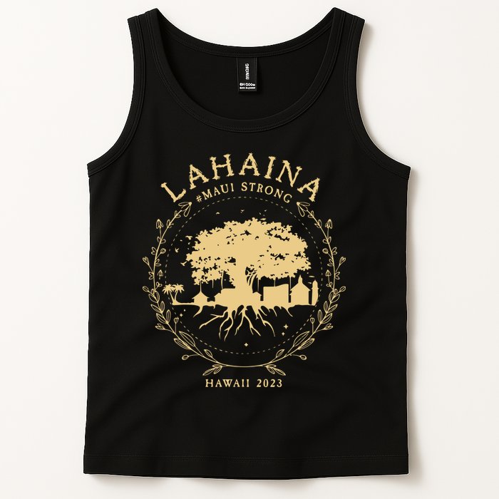 Maui Hawaii Shoreline Supportive Golden Maui Strong Lahaina Banyan Tree Tank Top