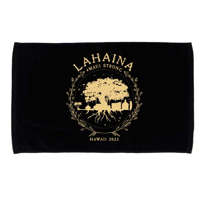 Maui Hawaii Shoreline Supportive Golden Maui Strong Lahaina Banyan Tree Microfiber Hand Towel