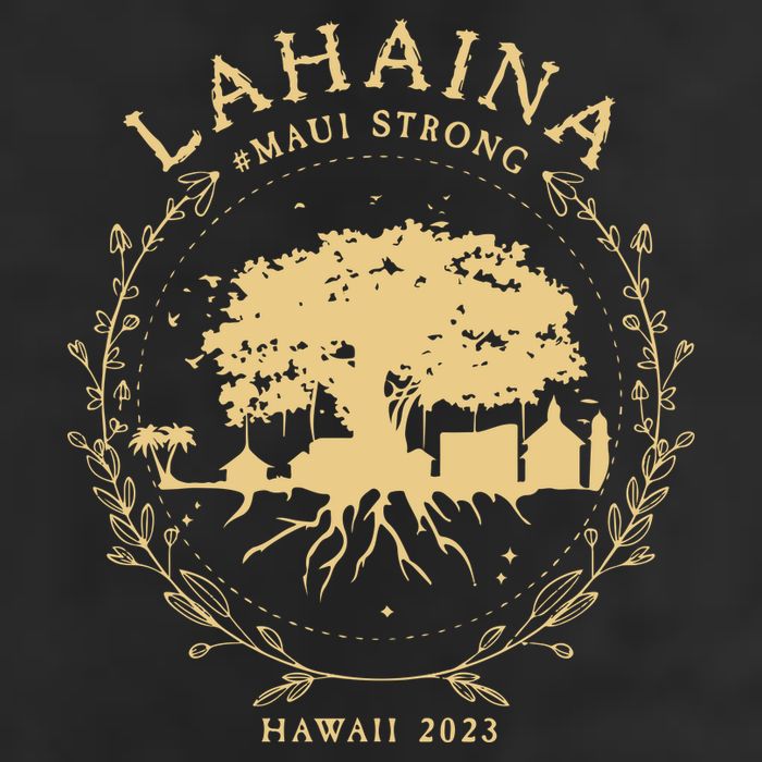 Maui Hawaii Shoreline Supportive Golden Maui Strong Lahaina Banyan Tree Microfiber Hand Towel