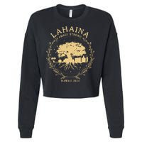 Maui Hawaii Shoreline Supportive Golden Maui Strong Lahaina Banyan Tree Cropped Pullover Crew
