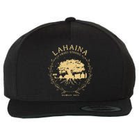 Maui Hawaii Shoreline Supportive Golden Maui Strong Lahaina Banyan Tree Wool Snapback Cap