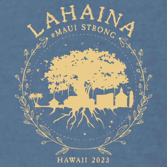 Maui Hawaii Shoreline Supportive Golden Maui Strong Lahaina Banyan Tree Garment-Dyed Sweatshirt