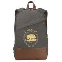 Maui Hawaii Shoreline Supportive Golden Maui Strong Lahaina Banyan Tree Cotton Canvas Backpack