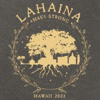 Maui Hawaii Shoreline Supportive Golden Maui Strong Lahaina Banyan Tree Cotton Canvas Backpack