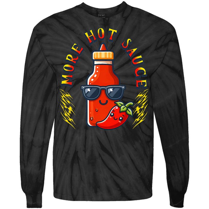 More Hot Sauce Spicy Food Lover Kawaii Tie-Dye Long Sleeve Shirt