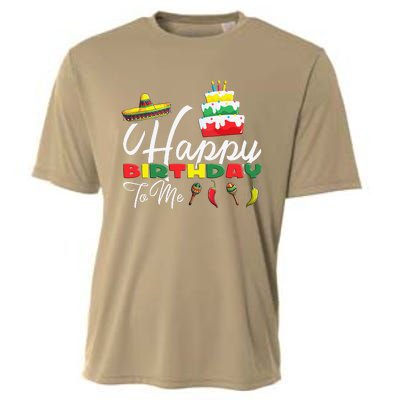 Mexican Holliday Sombrero Cute Cake Happy Birthday To Me Cooling Performance Crew T-Shirt