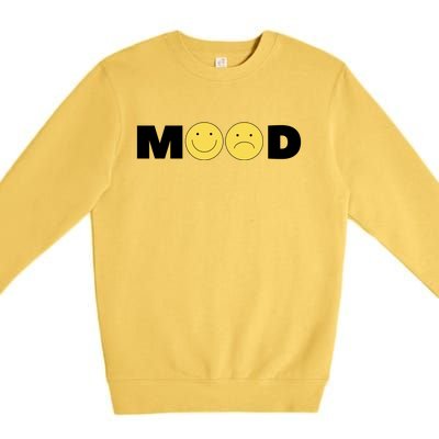 Mood Happy Sad Smiley Face Premium Crewneck Sweatshirt