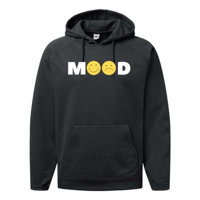 Mood Happy Sad Smiley Face Performance Fleece Hoodie