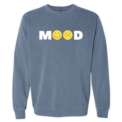 Mood Happy Sad Smiley Face Garment-Dyed Sweatshirt