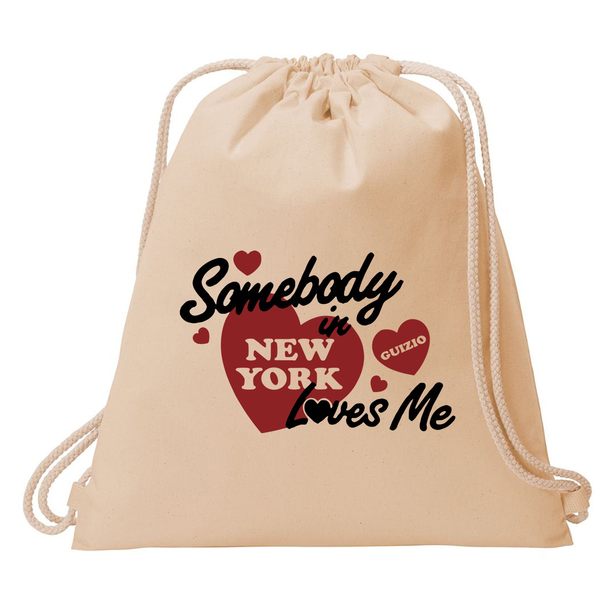 Mia Healey Somebody In New York Loves Me Guizio Drawstring Bag