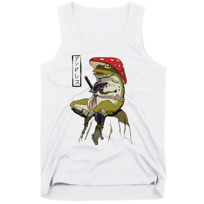 Mushroom Hat Samurai Frog Vintage Japanese Warrior Tank Top