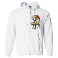 Mushroom Hat Samurai Frog Vintage Japanese Warrior Full Zip Hoodie