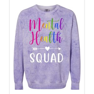 Mental Health Squad Awareness Colorful Colorblast Crewneck Sweatshirt