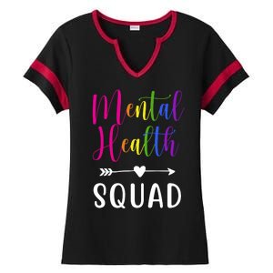 Mental Health Squad Awareness Colorful Ladies Halftime Notch Neck Tee