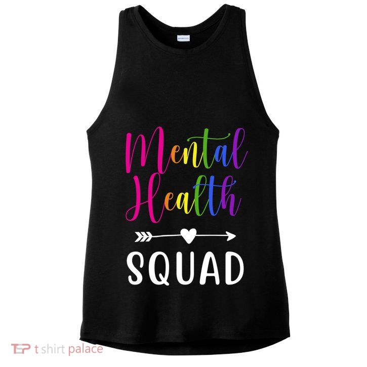 Mental Health Squad Awareness Colorful Ladies PosiCharge Tri-Blend Wicking Tank