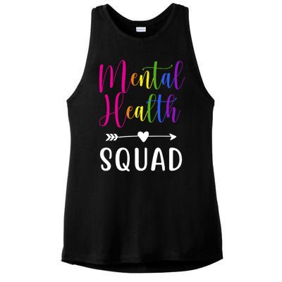 Mental Health Squad Awareness Colorful Ladies PosiCharge Tri-Blend Wicking Tank