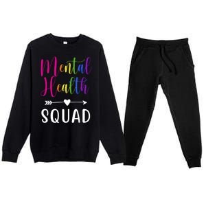 Mental Health Squad Awareness Colorful Premium Crewneck Sweatsuit Set