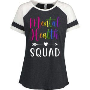 Mental Health Squad Awareness Colorful Enza Ladies Jersey Colorblock Tee