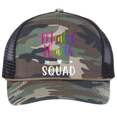 Mental Health Squad Awareness Colorful Retro Rope Trucker Hat Cap