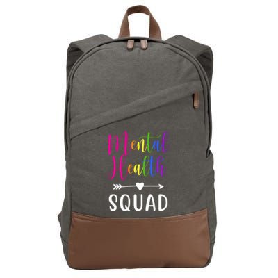 Mental Health Squad Awareness Colorful Cotton Canvas Backpack