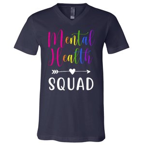 Mental Health Squad Awareness Colorful V-Neck T-Shirt