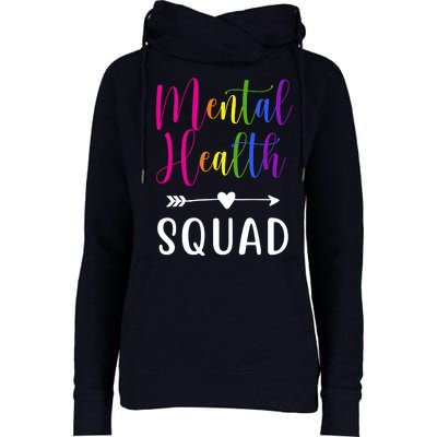 Mental Health Squad Awareness Colorful Womens Funnel Neck Pullover Hood