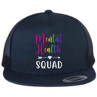 Mental Health Squad Awareness Colorful Flat Bill Trucker Hat