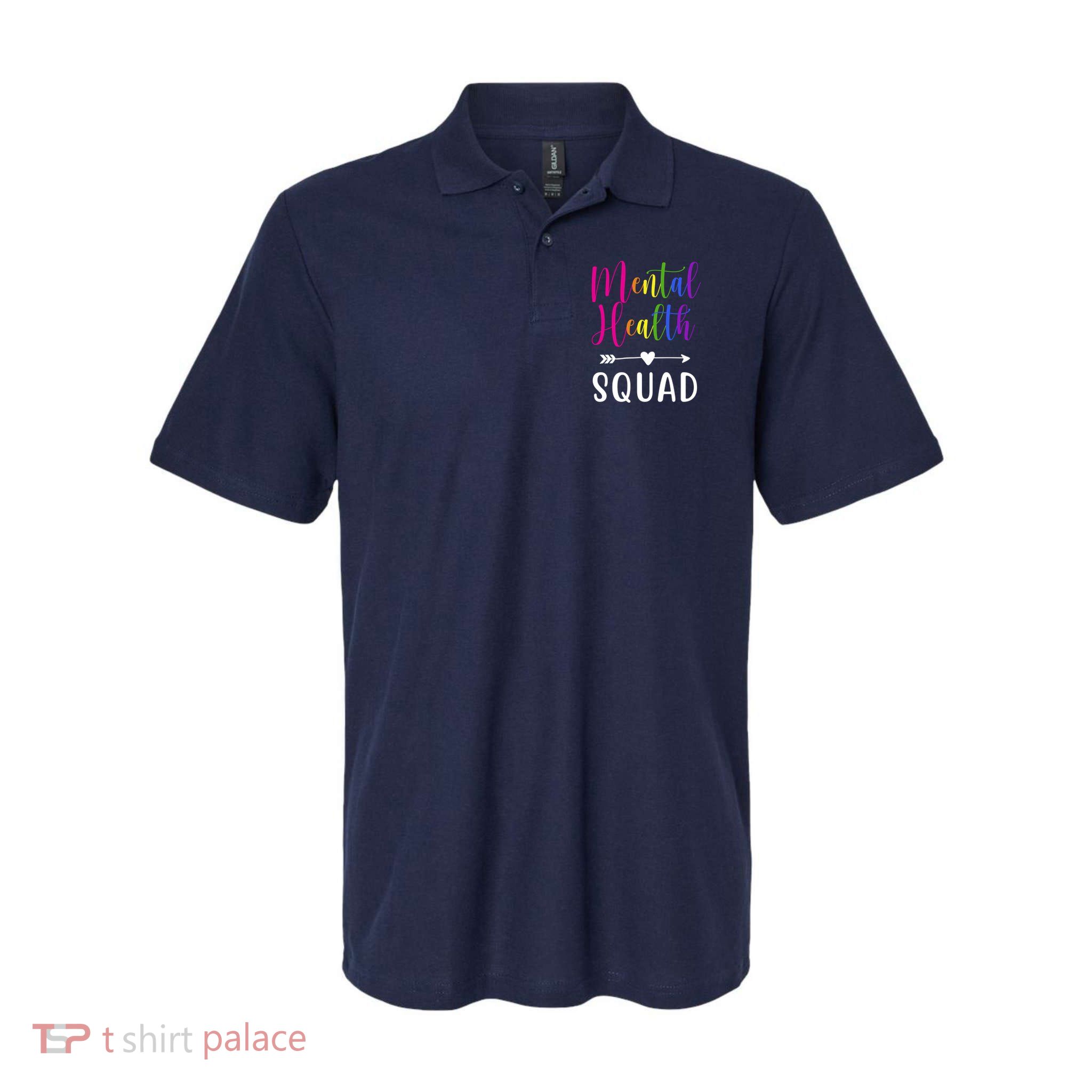 Mental Health Squad Awareness Colorful Softstyle Adult Sport Polo