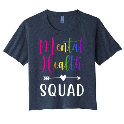 Mental Health Squad Awareness Colorful Women's Crop Top Tee