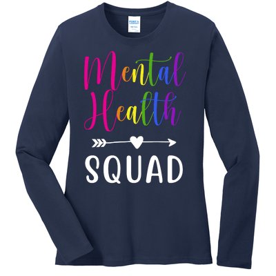 Mental Health Squad Awareness Colorful Ladies Long Sleeve Shirt