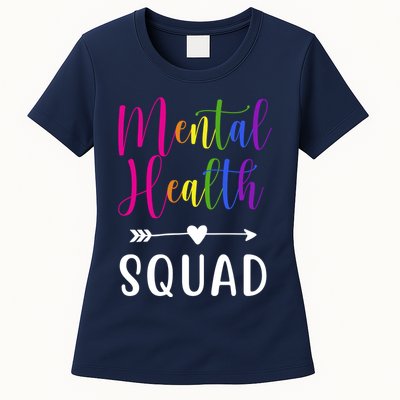 Mental Health Squad Awareness Colorful Womens T-Shirt