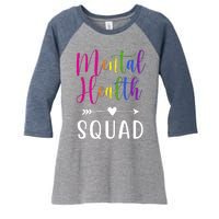 Mental Health Squad Awareness Colorful Women's Tri-Blend 3/4-Sleeve Raglan Shirt