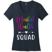 Mental Health Squad Awareness Colorful Women's V-Neck T-Shirt