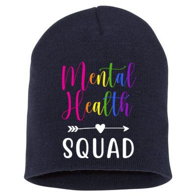 Mental Health Squad Awareness Colorful Short Acrylic Beanie