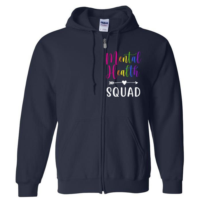 Mental Health Squad Awareness Colorful Full Zip Hoodie