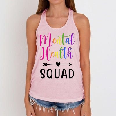 Mental Health Squad Awareness Colorful Women's Knotted Racerback Tank