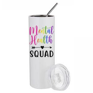 Mental Health Squad Awareness Colorful Stainless Steel Tumbler