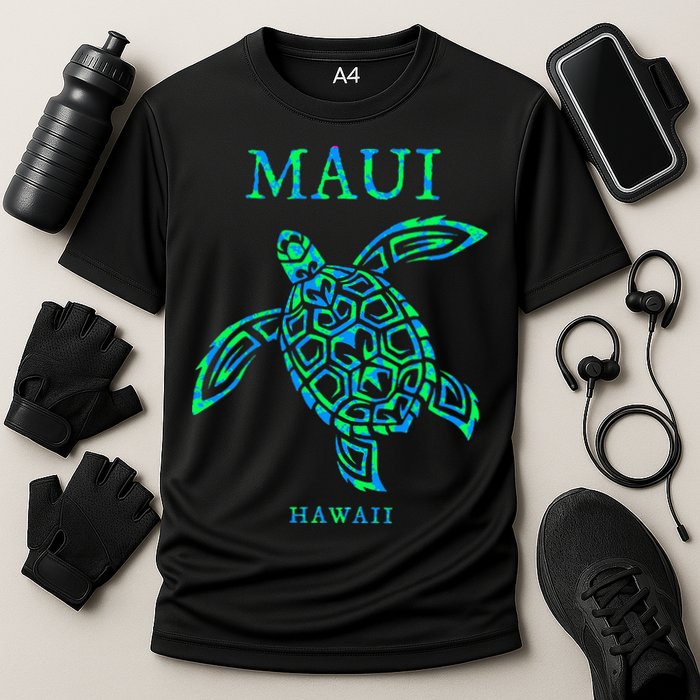 Maui Hawaii Sea Turtle Vacation Souvenir Cooling Performance Crew T-Shirt