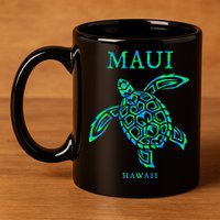 Maui Hawaii Sea Turtle Vacation Souvenir 11oz C Handle Ceramic Mug