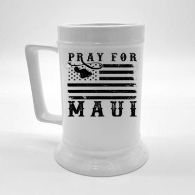 Maui Hawaii Strong American Flag Pray For Maui Gift Beer Stein