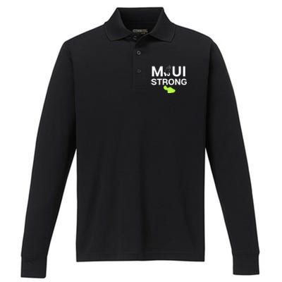 Maui Hawaii Strong Pray For Maui Gift Performance Long Sleeve Polo