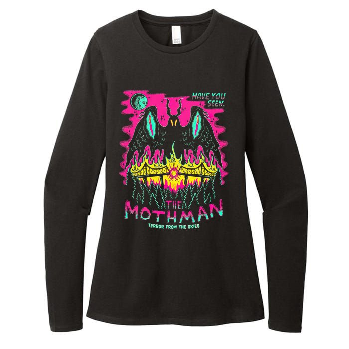 Mothman Halloween Shirts For Witches Wicked Clothes Womens CVC Long Sleeve Shirt