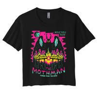 Mothman Halloween Shirts For Witches Wicked Clothes Women's Crop Top Tee