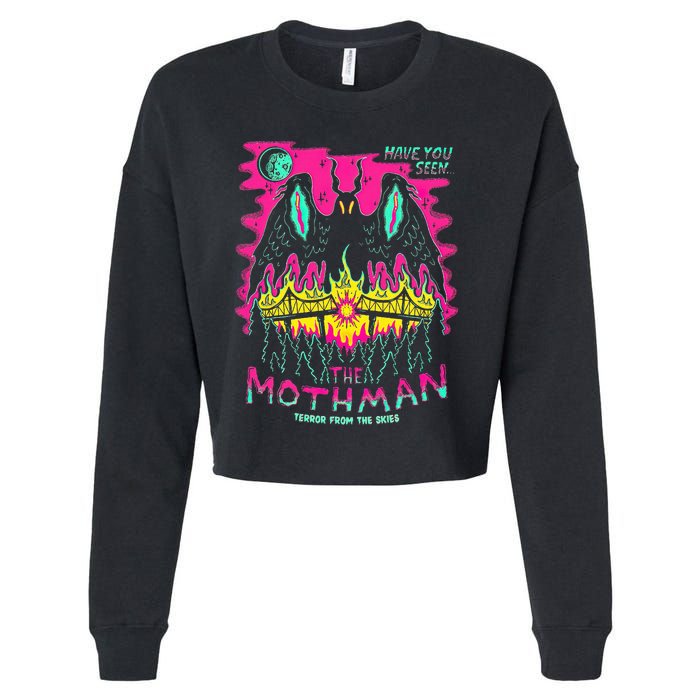 Mothman Halloween Shirts For Witches Wicked Clothes Cropped Pullover Crew